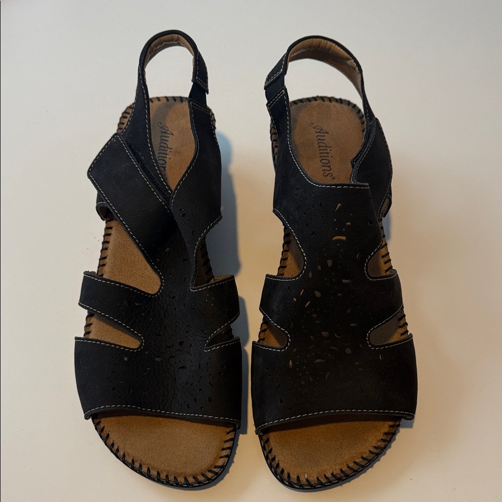 Auditions Black Cutout Sandals